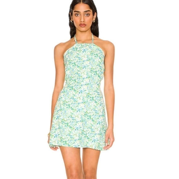 NEW FAITHFULL THE BRAND Gaia Mini Dress Halter Varenna Floral Print Size Medium - Picture 2 of 8